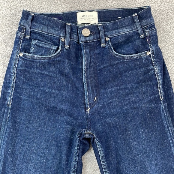 McGuire Jeans Women's 26 Velvet Bows Newton Skinny Cropped Stretch Denim Blue - Picture 3 of 16